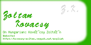 zoltan kovacsy business card